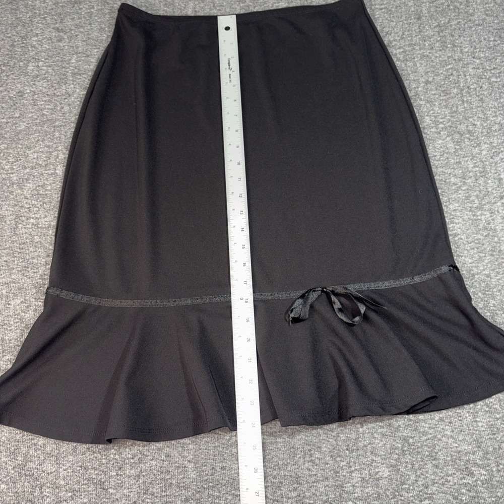 Cato Black Tiered Pull On Medium Skirt with Bow & Ruffle Stretchy Waist - Picture 3 of 12